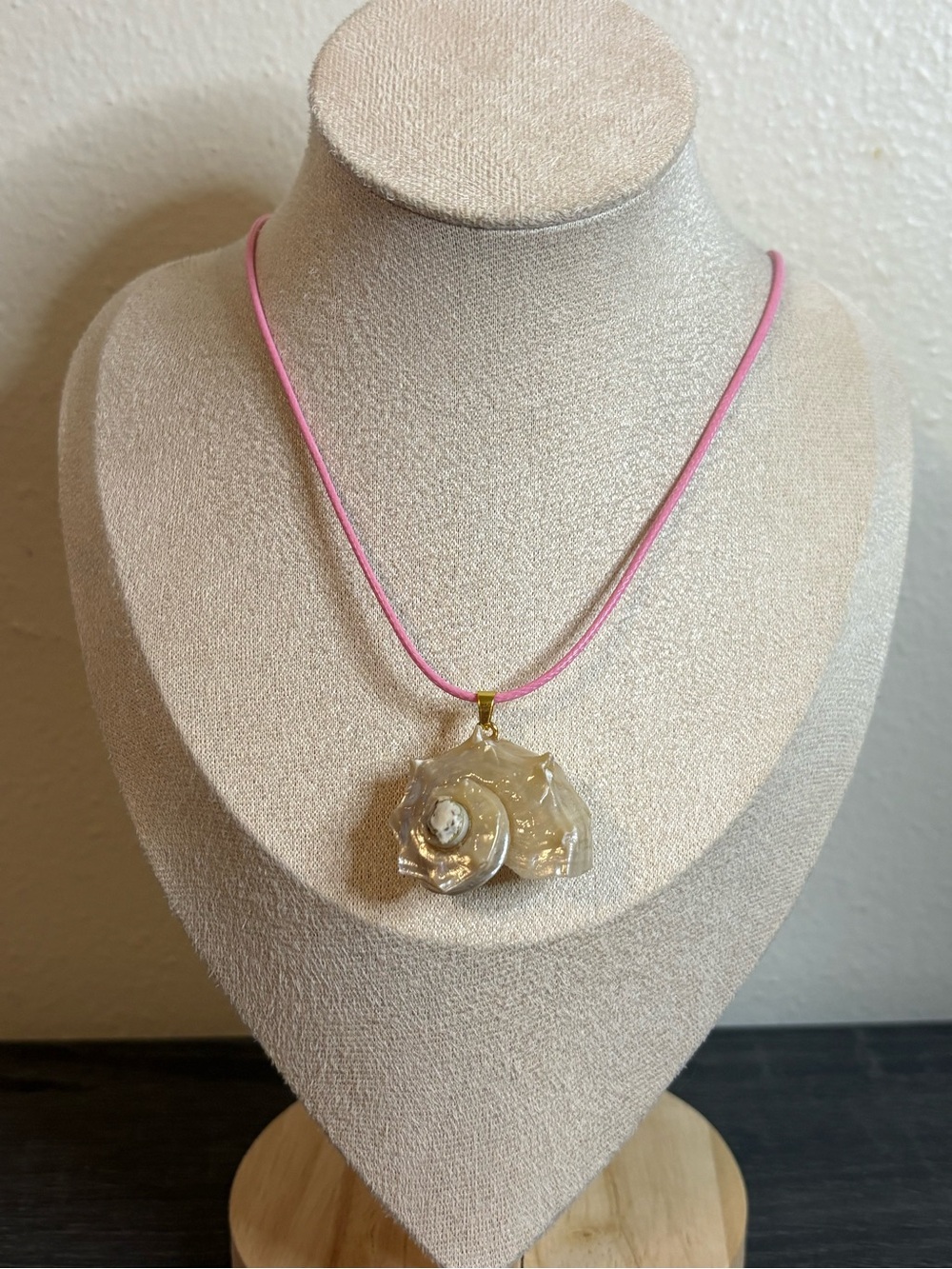 Handmade Gold Conch Shell Necklace